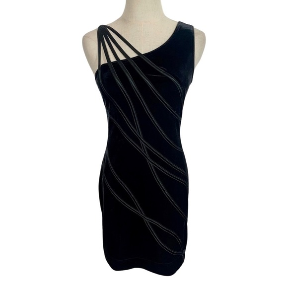 Tadashi Shoji Dresses & Skirts - Tadashi Petites Vintage Velvet Strappy Shoulder Bodycon Mini Dress Y2K 90s